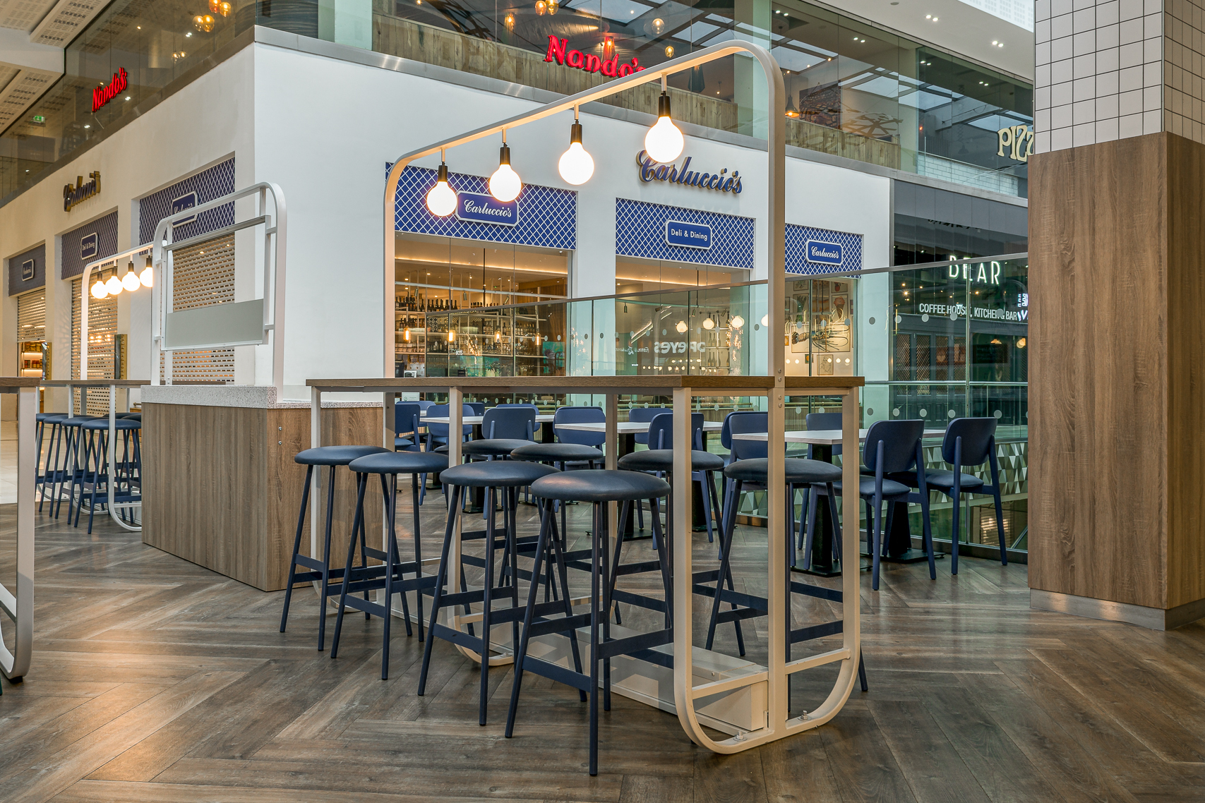 Derbion Shopping Centre bespoke fixed seating and tables