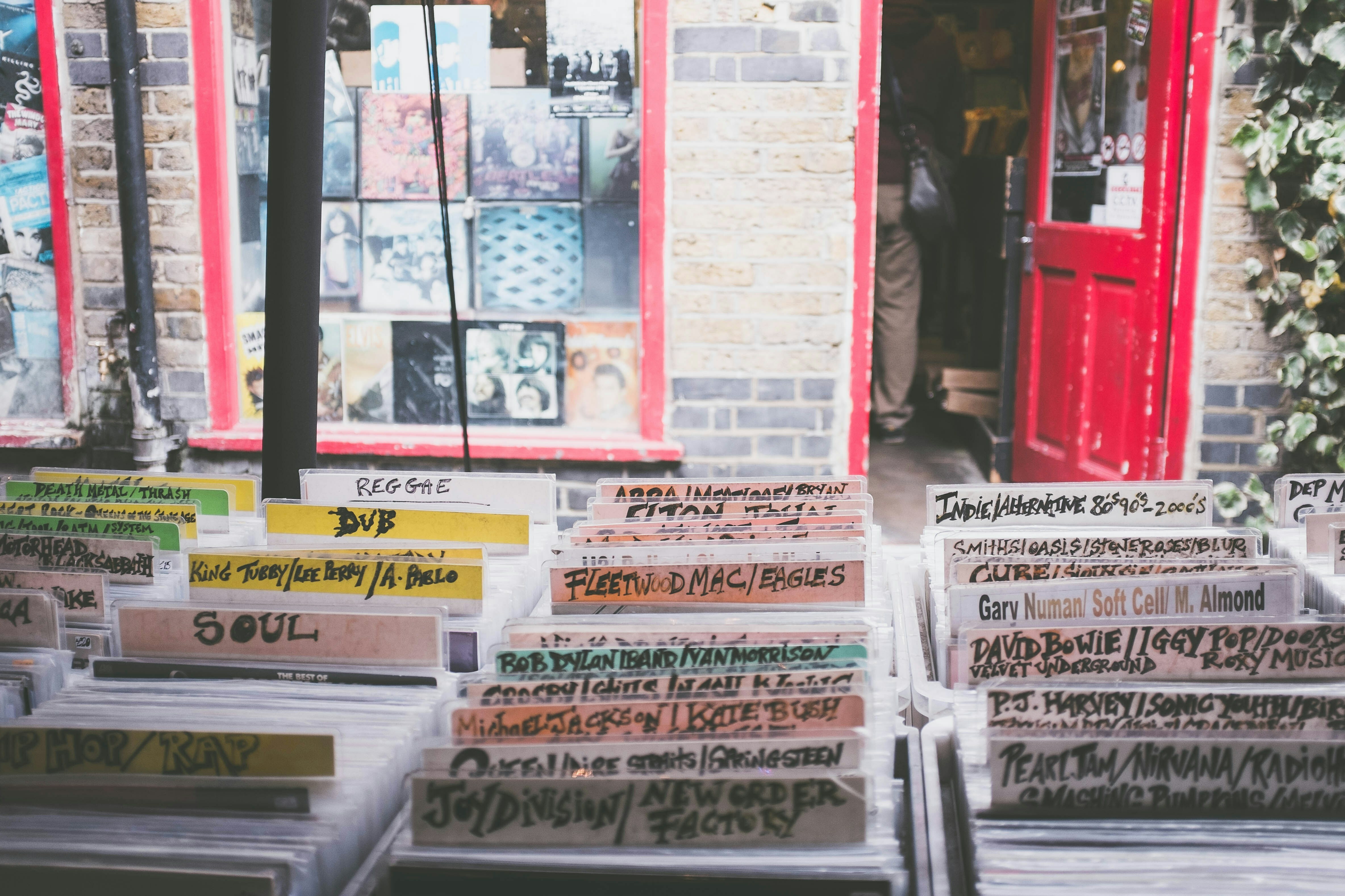 Record shop and vinyl